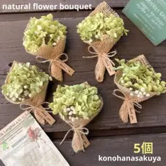 紫陽花アナベルとかすみ草 ドライフラワー ミニブーケ 5個 ミニ