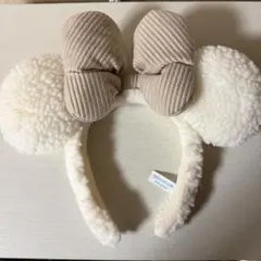 ディズニー カチューシャ ミニー 白 モコモコ