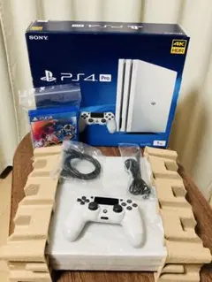 PS4 Pro 1TB ホワイト 本体/コントローラー、ソフト2枚付き