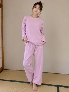 新品 パジャマ 上下セット ピンク ルームウェア サイズ:L-LL