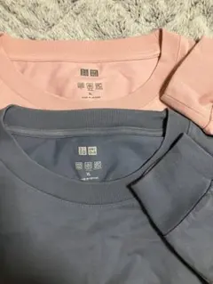 エアリズムコットンUVカットクルーネックT（長袖） 2枚セット XL 青ピンク