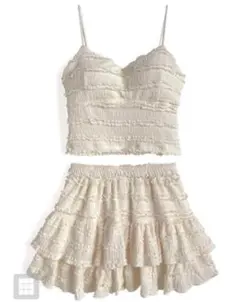 キャミソール×ティアードミニスカートセットアップ[ks086]