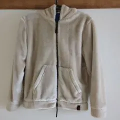 フリースジャケット フード付き クリーム色