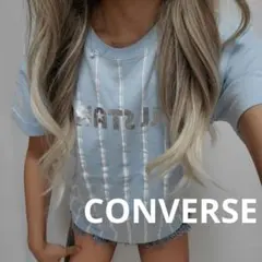 A12485 CONVERSE ギラギラシルバーストライプ半袖 シミありのサムネイル