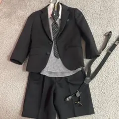 100cm フォーマルスーツ 黒 ネクタイ付き