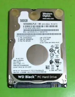未使用に近いウェスタンデジタル Black 2.5インチHDD