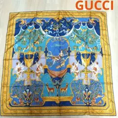 ⭐Gucci ヴィンテージ シルクスカーフ バンブートレリス ライトブルー 