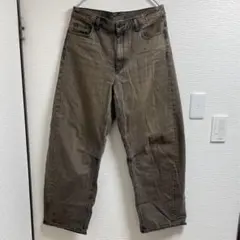 GU バレルレッグジーンズ ブラウン XLサイズ