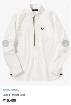 FRED PERRY ホワイト 長袖シャツ Lのサムネイル