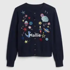 【定価: ¥16,800】ANVALIDES ネイビー 刺繍 カーディガンのサムネイル
