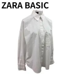 ZARA BASIC ホワイト ポケットデザインオフィス カジュアル 春