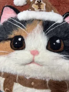 羊毛フェルト 猫 クリスマス バッグ ハンドメイド