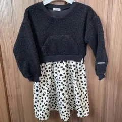 BREEZE ワンピース 120cm 黒ボア・水玉