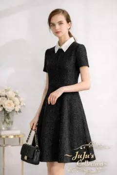 未使用級★定価14万FOXEYフォクシー ツイードワンピース ジェシカ 白襟38