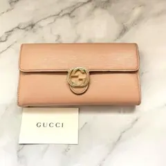 再々、お値下げ致しましたGUCCI ピンク レザー 長財布 - メルカリ