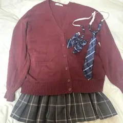 制服 4点セット カーディガン スカート ネクタイ リボン JK