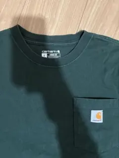 カーハート 古着 ポケットTシャツ Carhartt グリーン Sサイズ