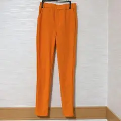 shosho オレンジ スリムフィット スラックス スキニーパンツ