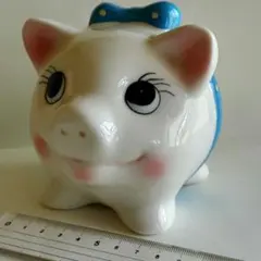 ✫希少✫ 昭和レトロ ファンシー ブタ 置物 貯金箱 - メルカリ
