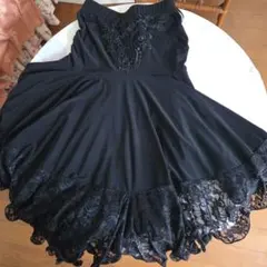 社交ダンス レッスンウェア 黒 ラテン フレアスカート