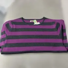 CORDIER ワールド　ストライプニット羊毛100% パープルグレー