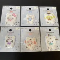 サンリオ ふわふわスノー アイロンワッペン パイルワッペン シール コンプ