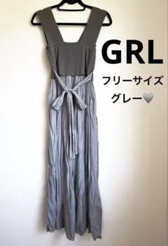 GRL グレイル　ニットドッキングプリーツリボンワンピース