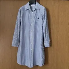 ✨最終値下げ✨【U.S.POLO ASSN.】ストライプ柄 長袖シャツワンピース