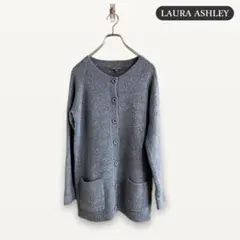 zY304【S】LAURA ASHLEY カーディガン ニット グレー ボタンのサムネイル