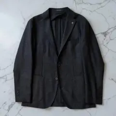 極美品 タリアトーレ 高級メランジ織 ウールジャケット 52 XL NERO 黒 極美品 タリアトーレ 高級メランジ織 ウールジャケット 52 XL NERO 黒
