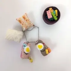 ハンドメイドぬいぐるみ ヘンテコねこちゃんチャームセット#28 ブロック遊び