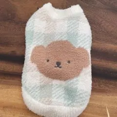 クマデザインの小型犬用フリース服