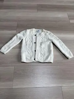⭐︎プチバトー⭐︎アイボリー ケーブル編み カーディガン