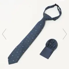 ネイビー ドット柄 ネクタイ M(100cm~130cm)