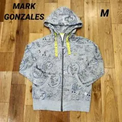美品✨マークゴンザレス　総柄　パーカー　M　アメカジ　ストリート　グレー