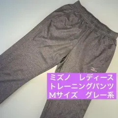 상태좋음 ミズノ トレーニングパンツ ジャージ レディース M グレー系 薄手