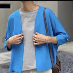 【正規品】未使用近　ビアズリー　サラッとカーディガン　ブルーのサムネイル
