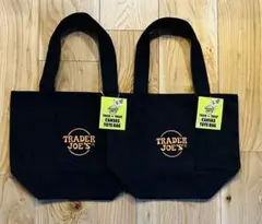 新品タグ付き　TRADER JOE'S キャンバストートバッグ　黒　2個セット