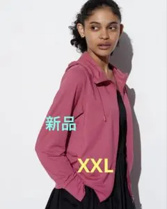 ユニクロ　エアリズムUVカットメッシュパーカ（長袖）　ピンク　XXL