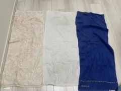 タオルセット 3枚 ベージュ 花柄 白 ネイビー