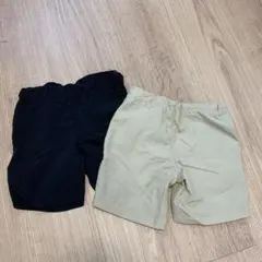 ハーフパンツ　90cm 黒　ベージュ2枚セット