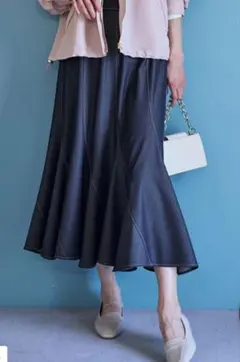 ANY SIS【洗える】デニムライクエスカルゴ スカート