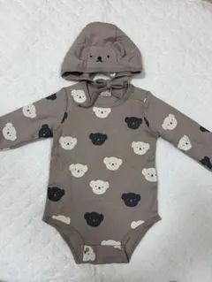 【新品】petit main ボリスロンパース、帽子セット 80cm