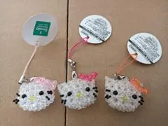 【当時物】サンリオ ハローキティ ビーズストラップ 3点セット 平成レトロ