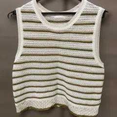 GU ノースリーブストライプトップス