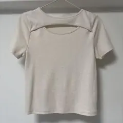 リブ半袖Tシャツ ベージュのサムネイル