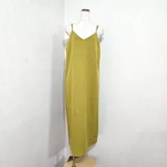 Discoat キャミワンピース マスタード イエロー Vネック ロング丈