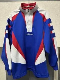90s アディダス デサント ハーフジップ トリコロール ヴィンテージ
