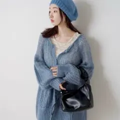 Kastane モヘア2wayメッシュニット