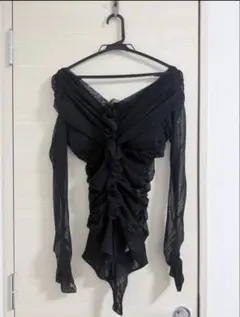 r*読様 FETICO Tulle frilled bodysuit ボディスー